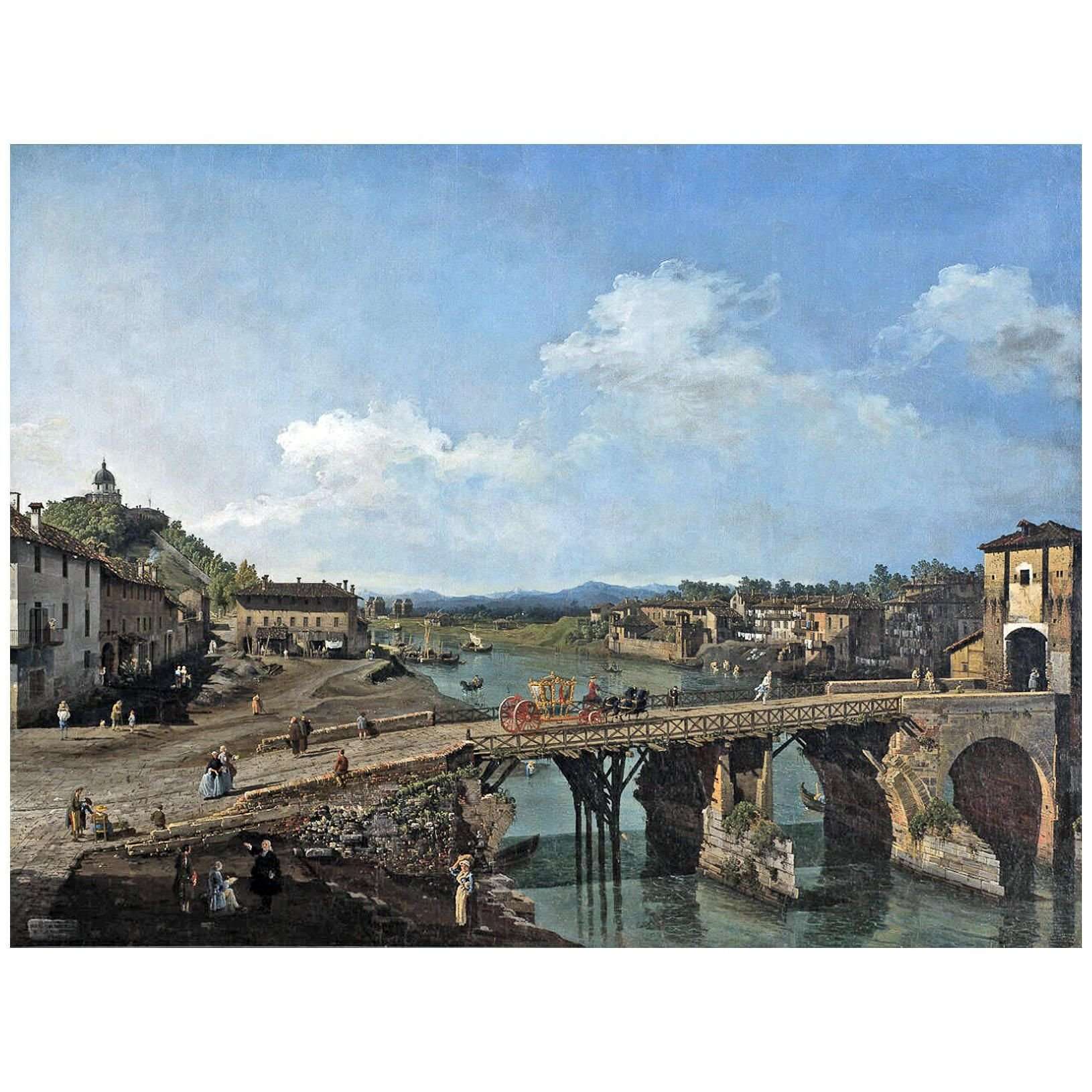  Bernardo Bellotto. Veduta dell'antico ponte sul Po a Torino. 1745. Galeria Sabauda Torino