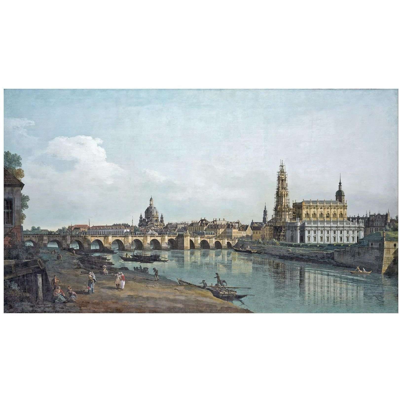  Bernardo Bellotto. Ponte di Augusto a Dresden. 1748. Gemaldegalerie Dresden