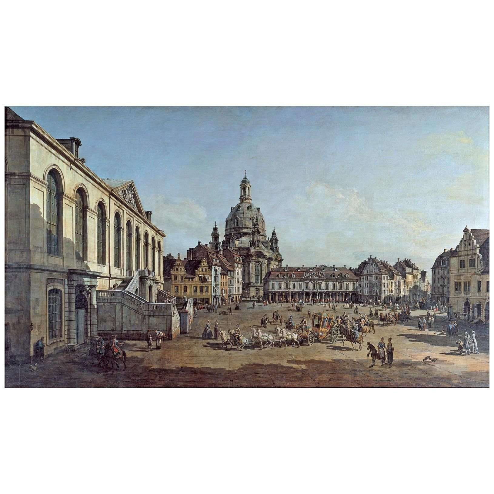  Bernardo Bellotto. Il Neumarkt dalla Judenhof. 1749. Gemaldegalerie Dresden