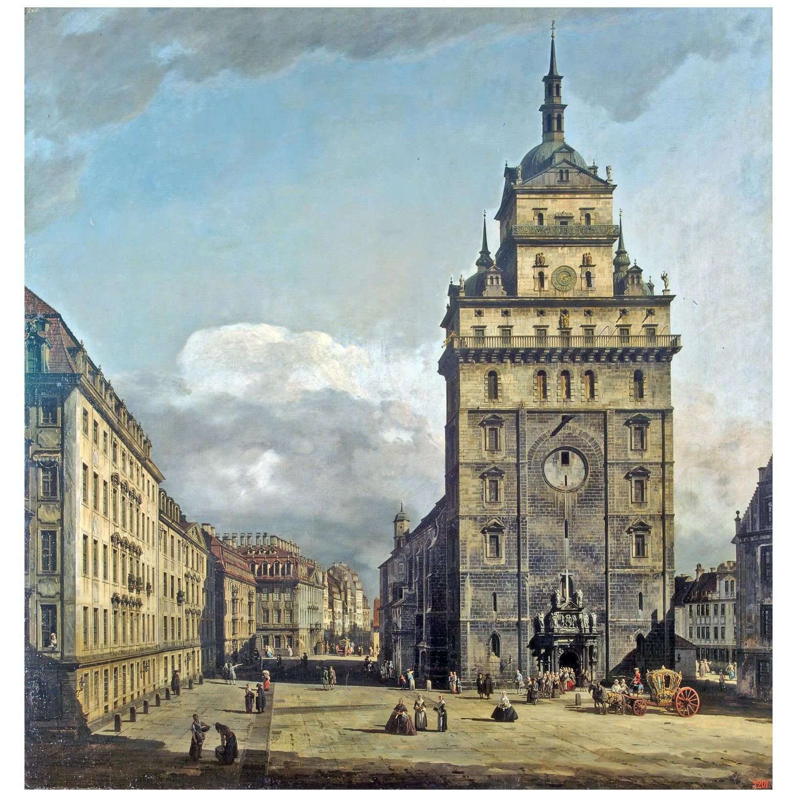  Bernardo Bellotto. Piazza con la Kreuz Kirche a Dresden. 1751. Hermitage St Petersburg