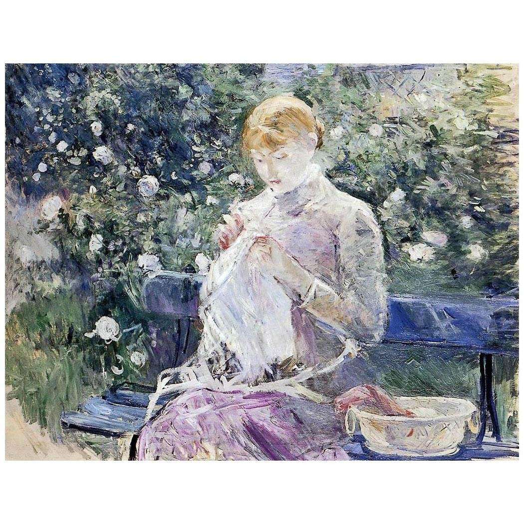  Berthe Morisot. Pasie couture dans le jardin de Bougival. 1881. Musee de Beaux-Arts de Pau
