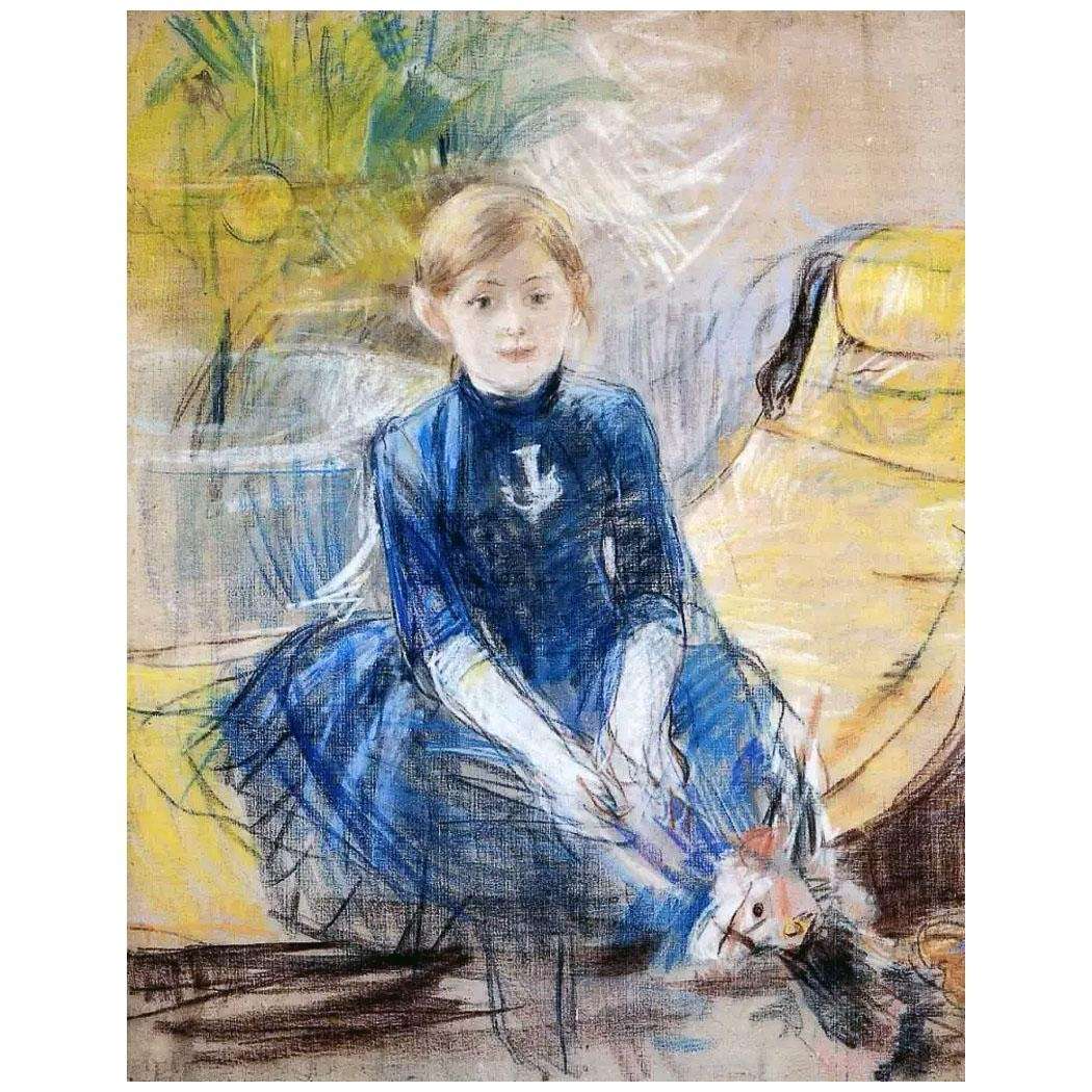  Berthe Morisot. Fille en robe bleue. 1886. Musee Marmottan Monet, Paris