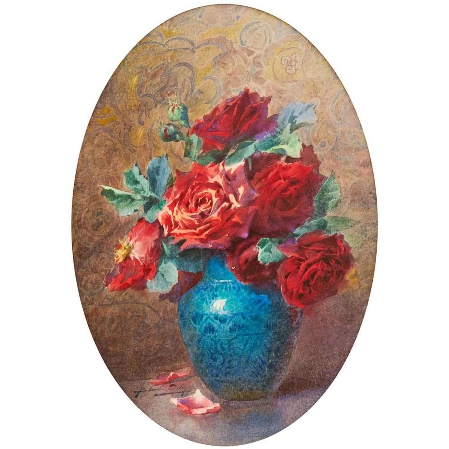  Blanche Odin. Bouquet de roses. Private collection