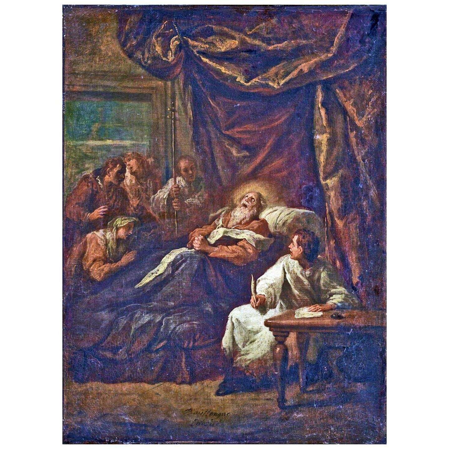  Bon Boullogne. La mort de Saint Ambroise. 1690s. Musee du Louvre