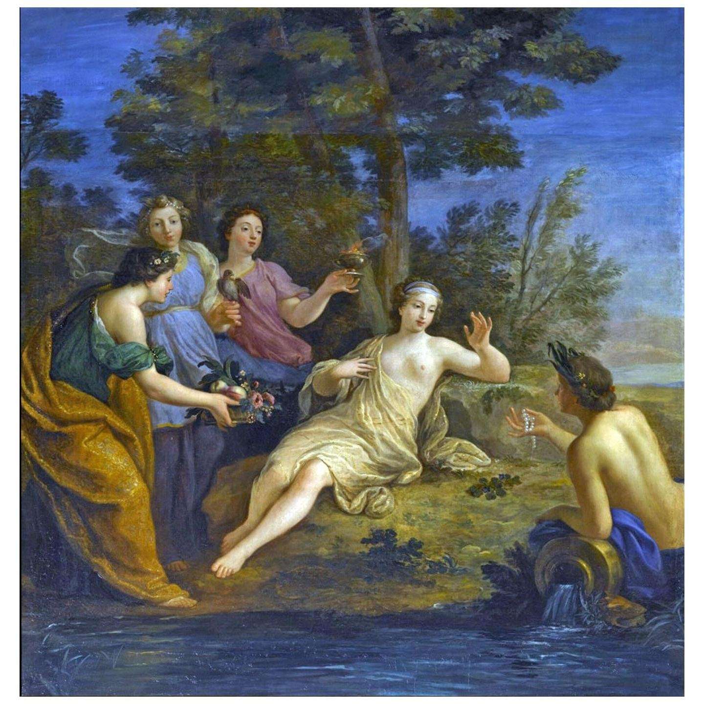  Bon Boullogne. La Nature re?oit des cadeaux des quatre el?ments. Private collection