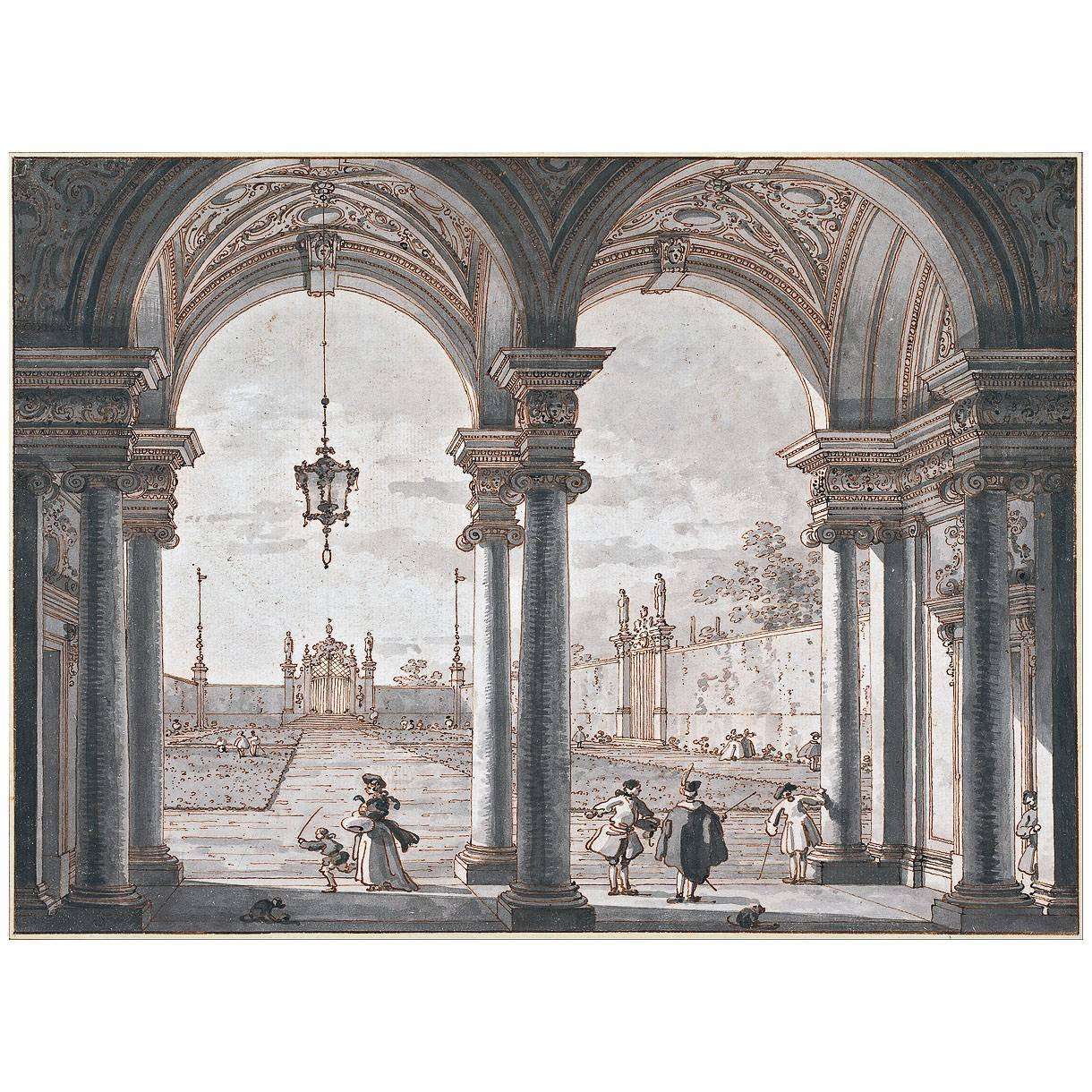  Canaletto. Capriccio del colonnato barocco. 1760-1768. Albertina Wien