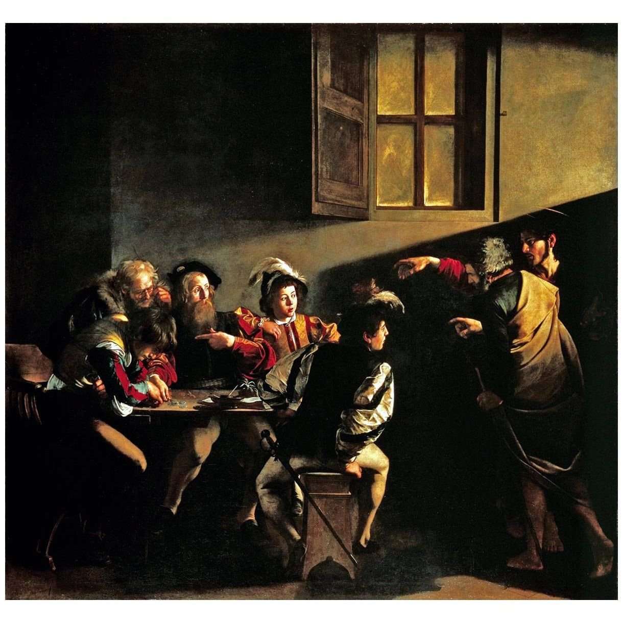   Caravaggio. La vocazione di San Matteo. 1600. San Luigi dei Francesi Roma