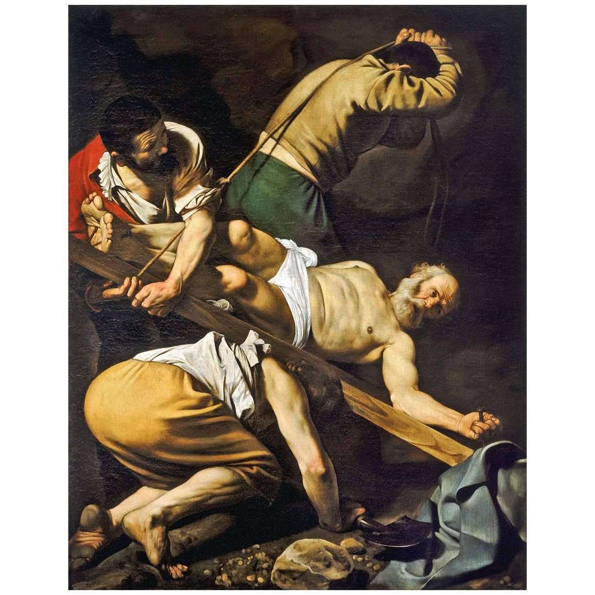   Caravaggio. Crocifissione di San Pietro. 1601. Santa Maria del Popolo Roma