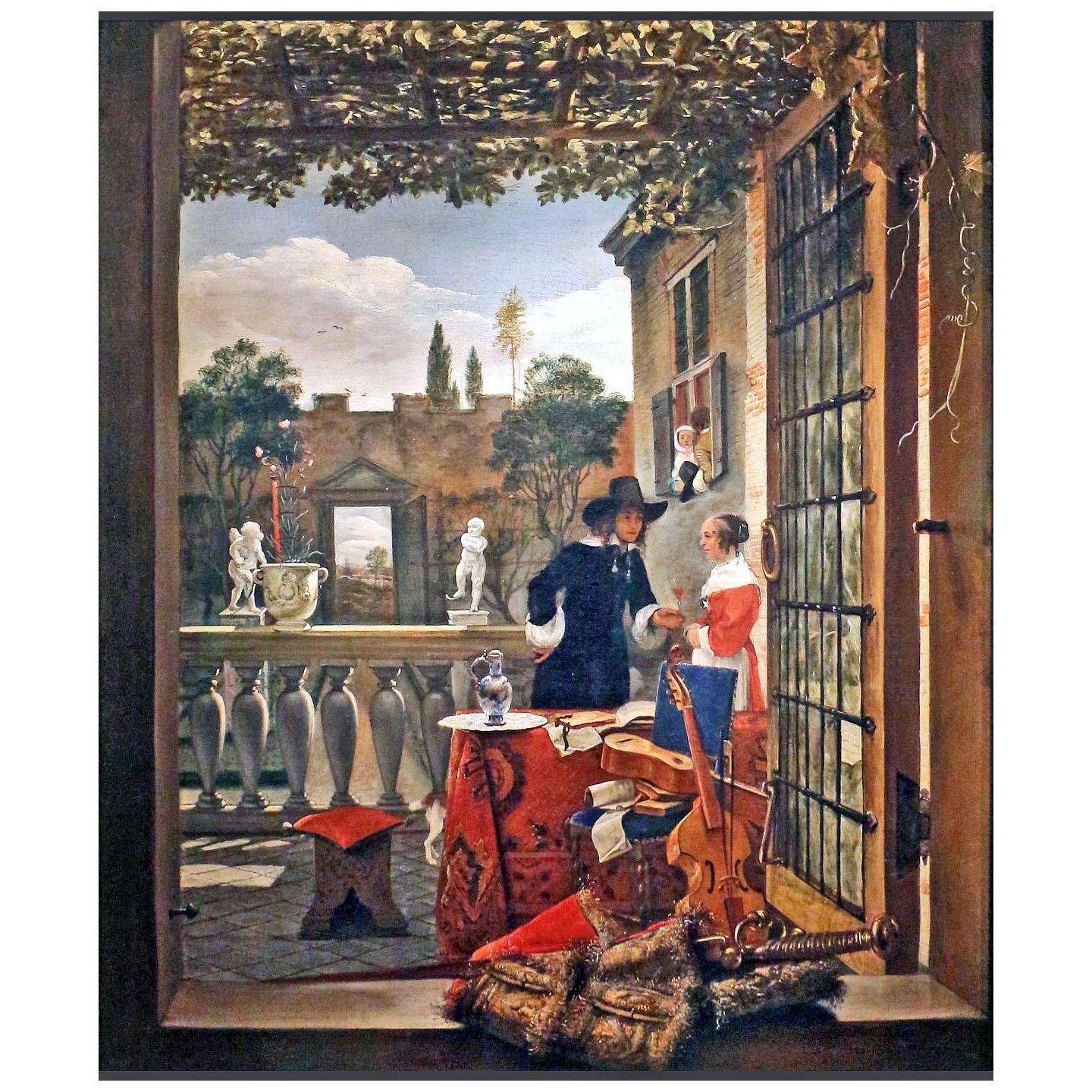  Anonimus. Het terras. 1650s. Copy after Carel Fabritius. Art Institute of Chicago