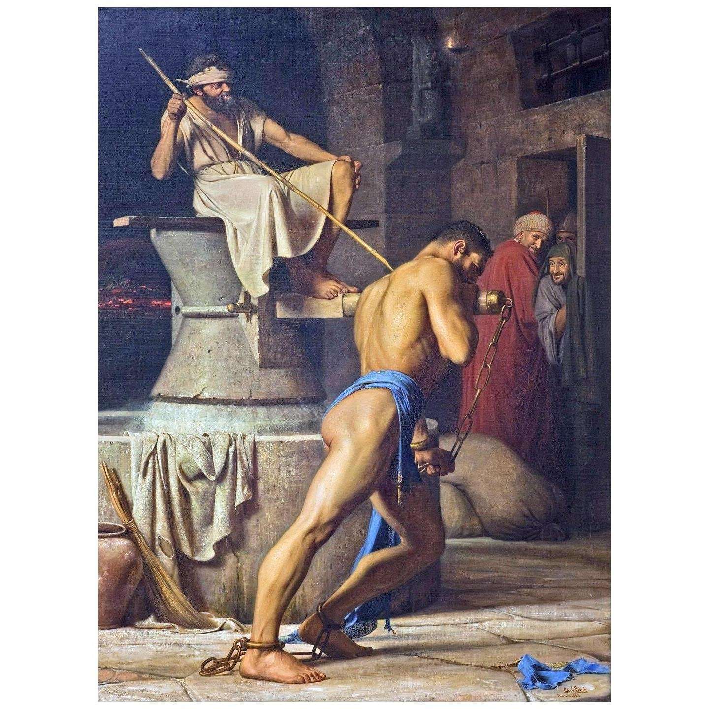   Carl Bloch. Samson and the Philistines. 1863. SMK Copenhagen