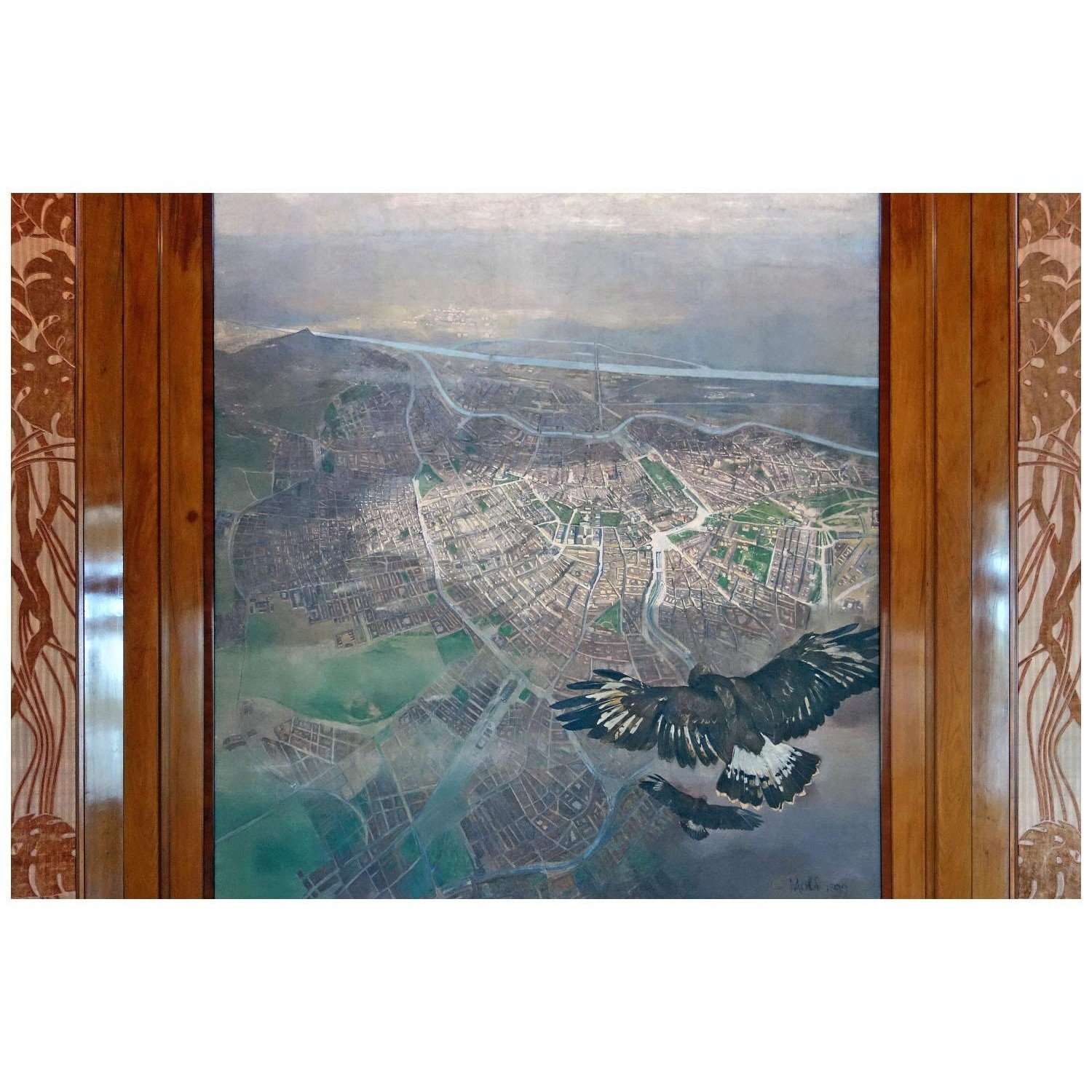  Carl Moll. Blick auf Wien aus dem Ballon. 1905. Sch?nbrunn Wienn