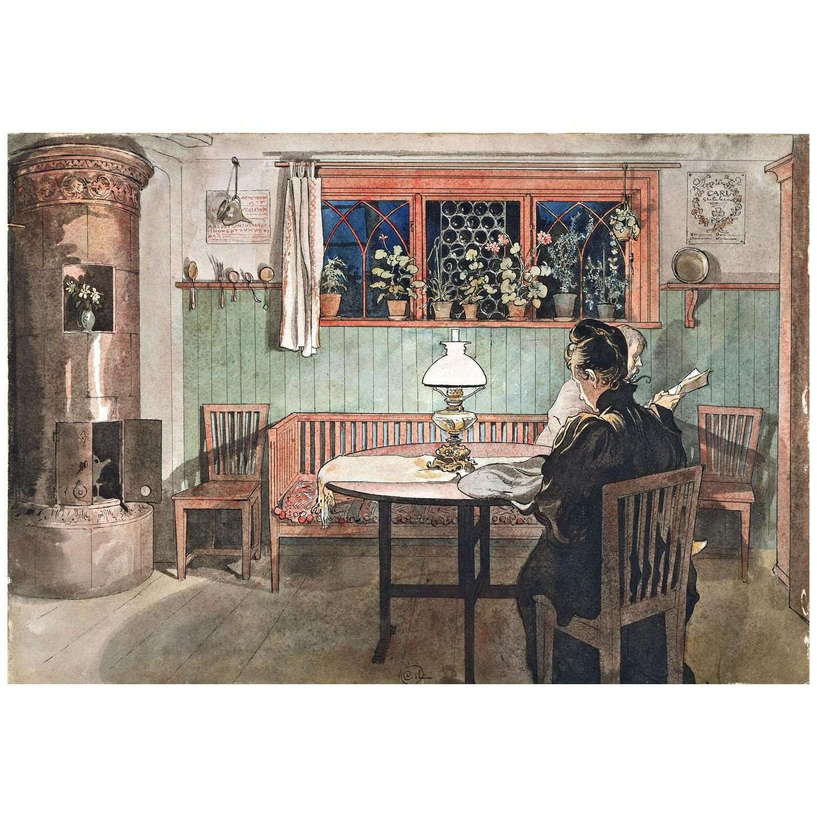   Carl Larsson. When the Children have Gone to Bed. From A Home Book. 1894