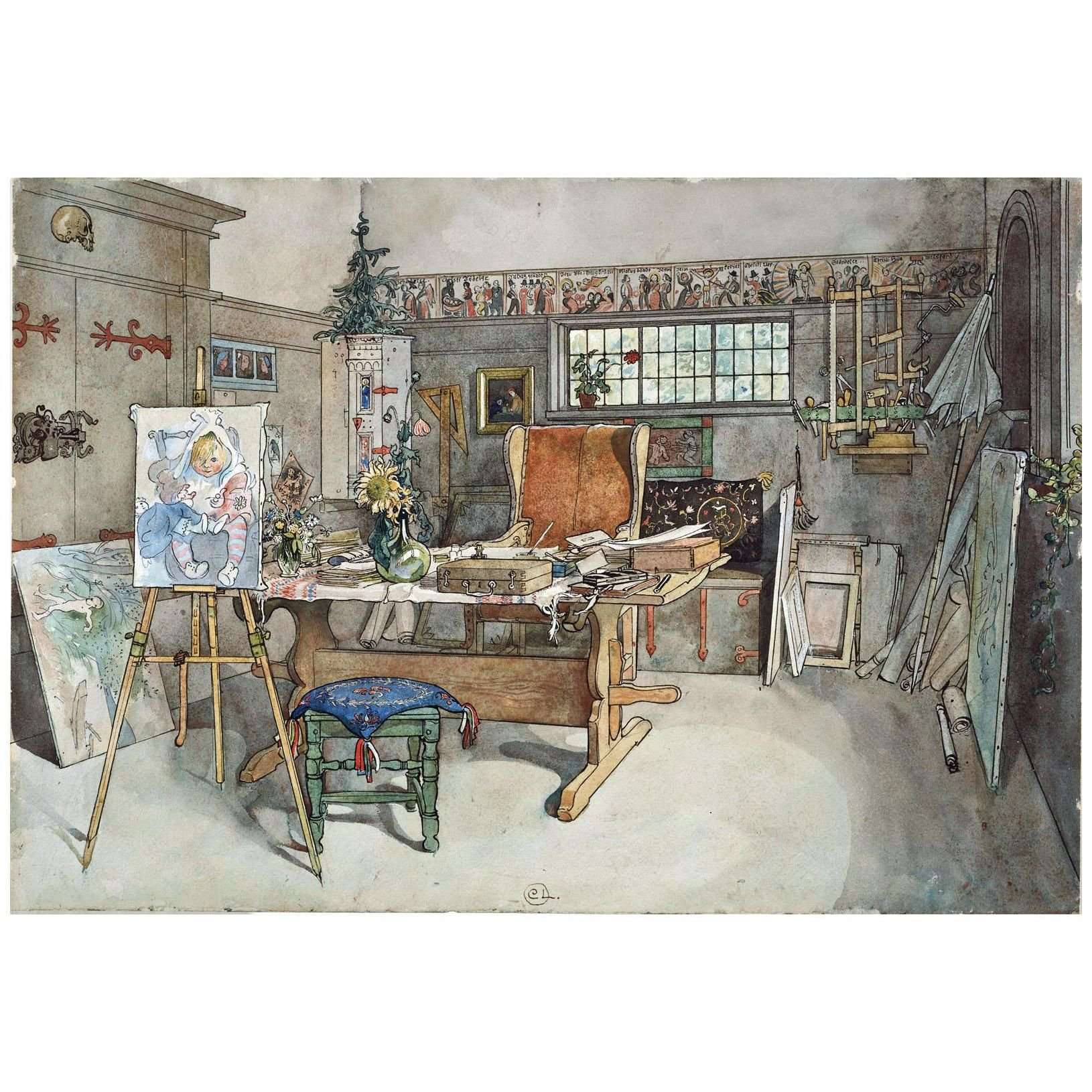   Carl Larsson. The Studio. From A Home Book. 1894