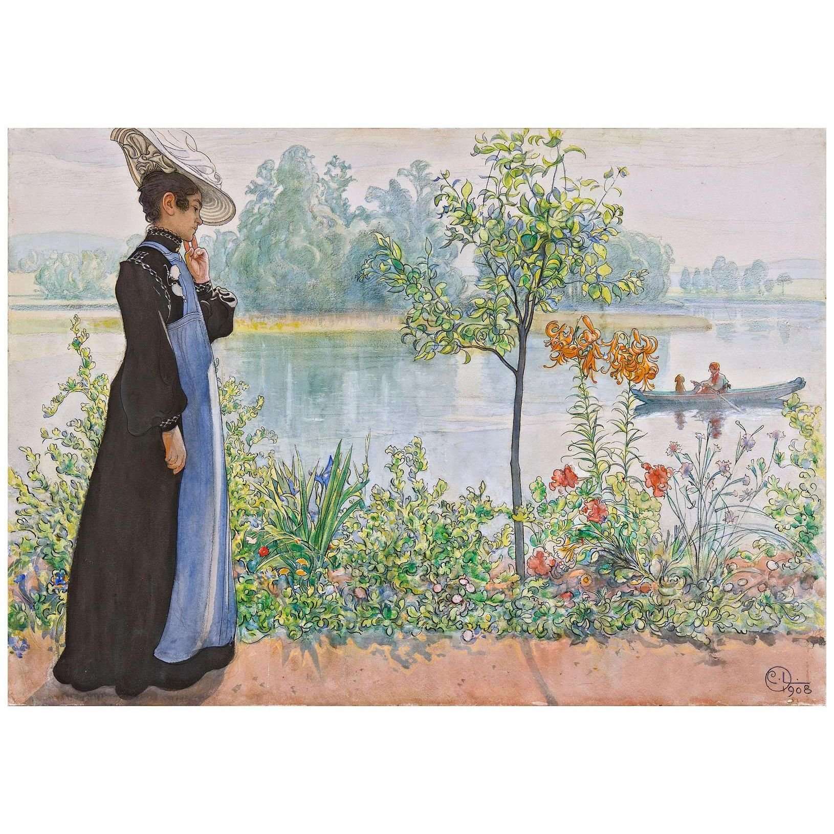   Carl Larsson. Karin by the Shore. 1908. Malmo Art Museum