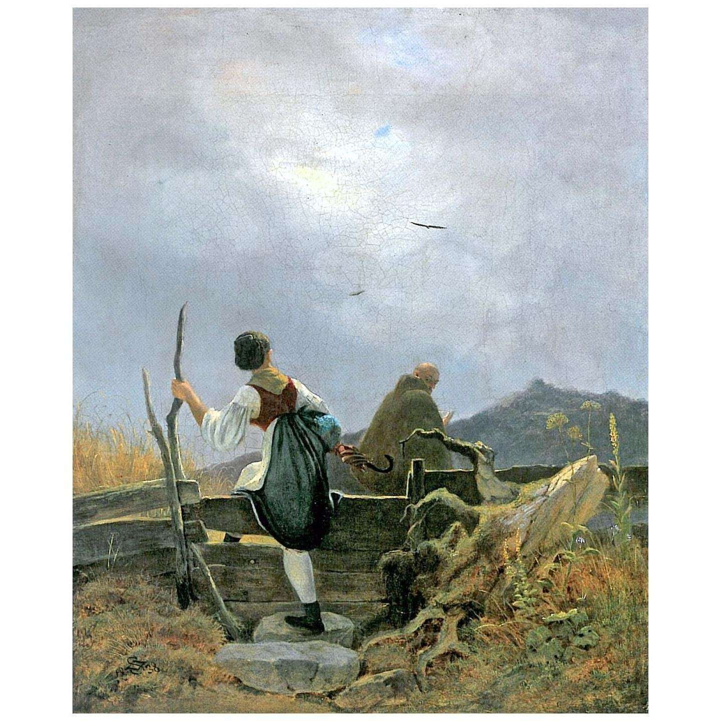  Carl Spitzweg. Der Sennerin un Moench. 1838. Museum Schafer Schweinfurt