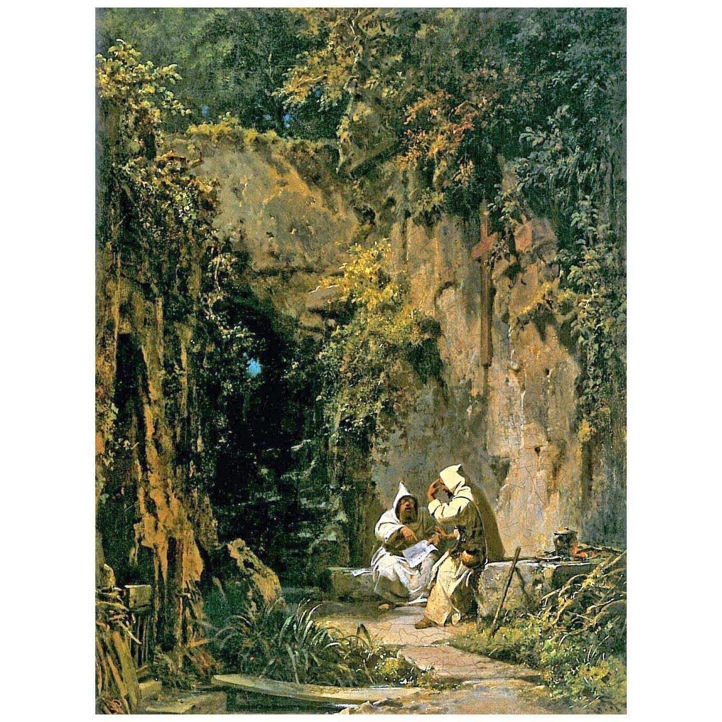  Carl Spitzweg. Disputierende M?nche. 1858. Museum Schafer Schweinfurt