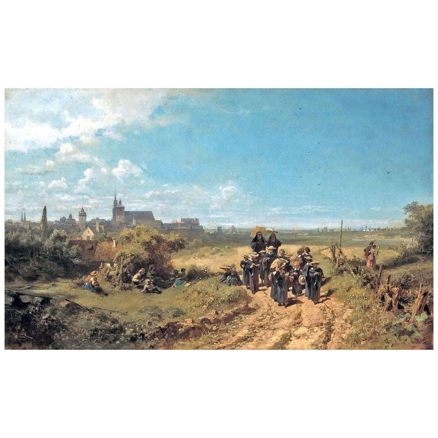  Carl Spitzweg. Der Institutsspaziergang. 1860. Neue Pinakothek Munchen