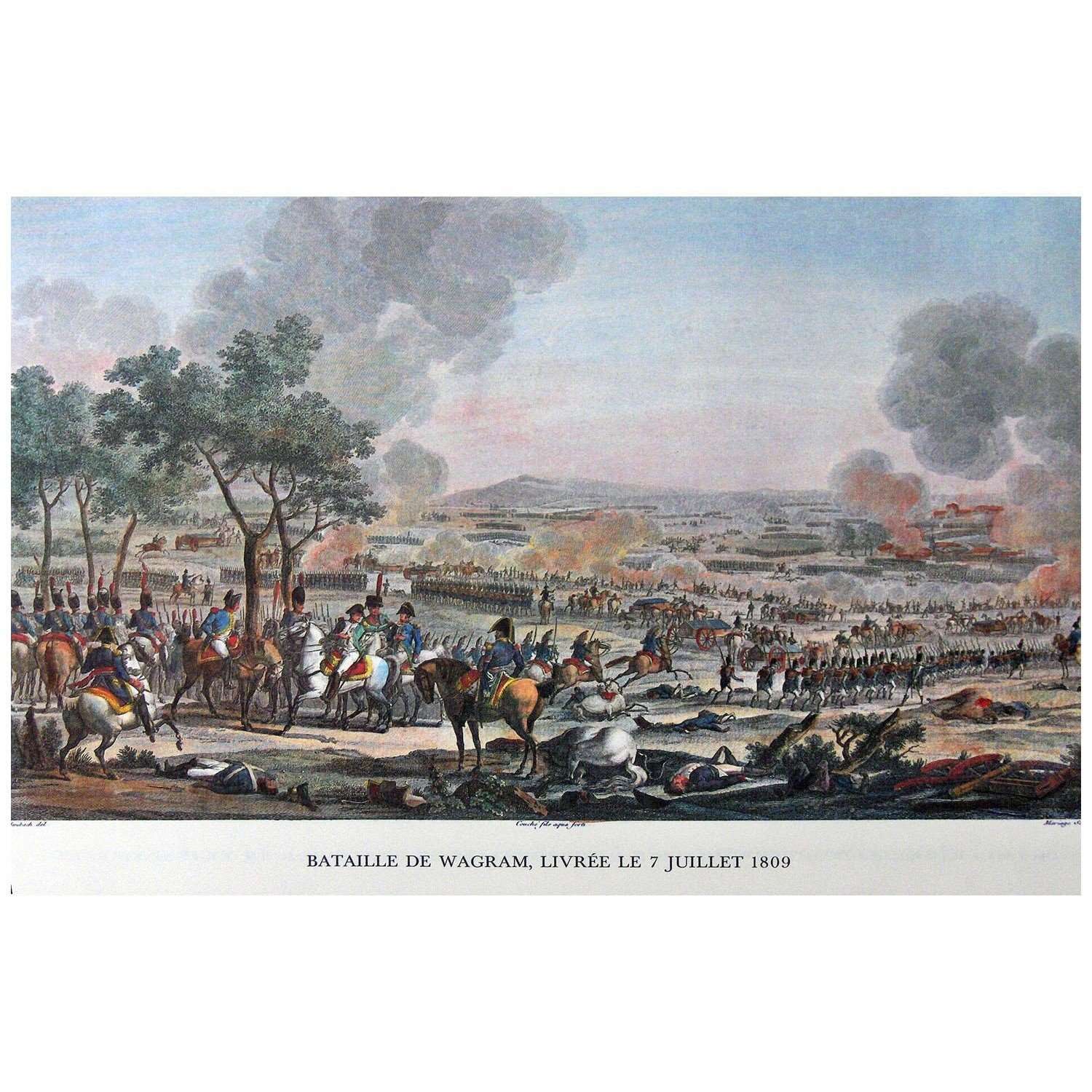  Carle Vernet. Bataille de Wagram. 1812. Lithographie color?e