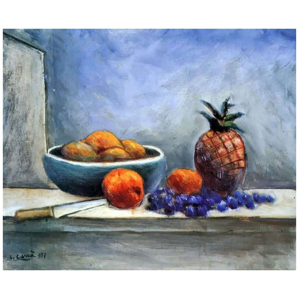  Carlo Carra. Natura morta con ananas. 1957. Collectione privata