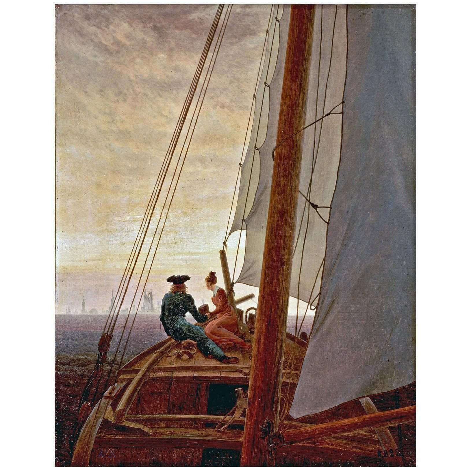   Caspar David Friedrich. Auf dem Segler. 1820. Hermitage Museum
