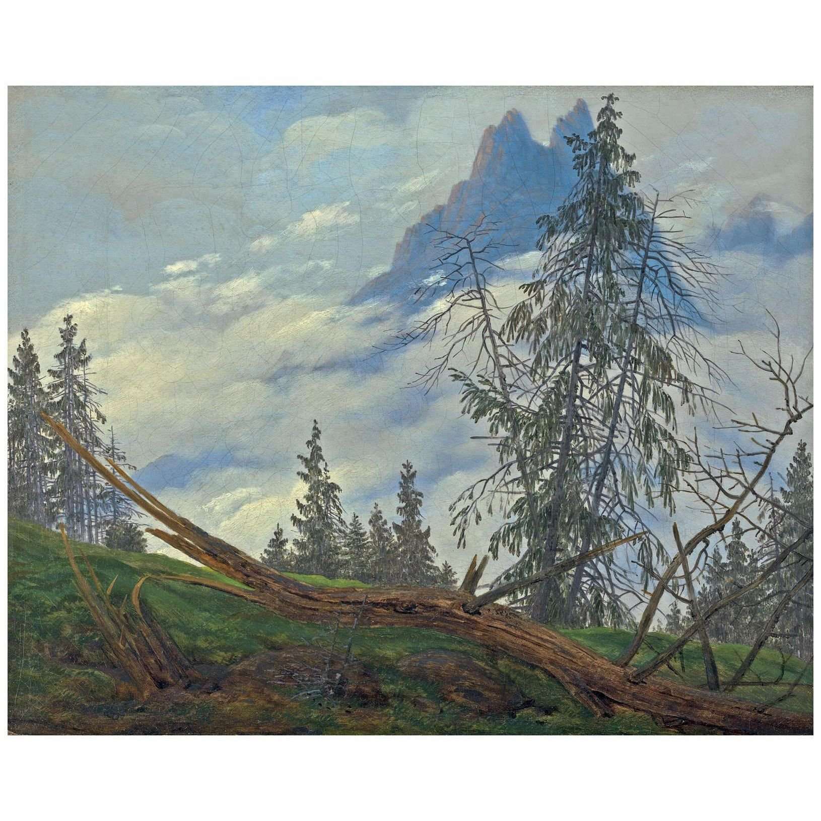   Caspar David Friedrich. Berggipfel mit ziehenden Wolken. 1834. Fort Worth Art Museum