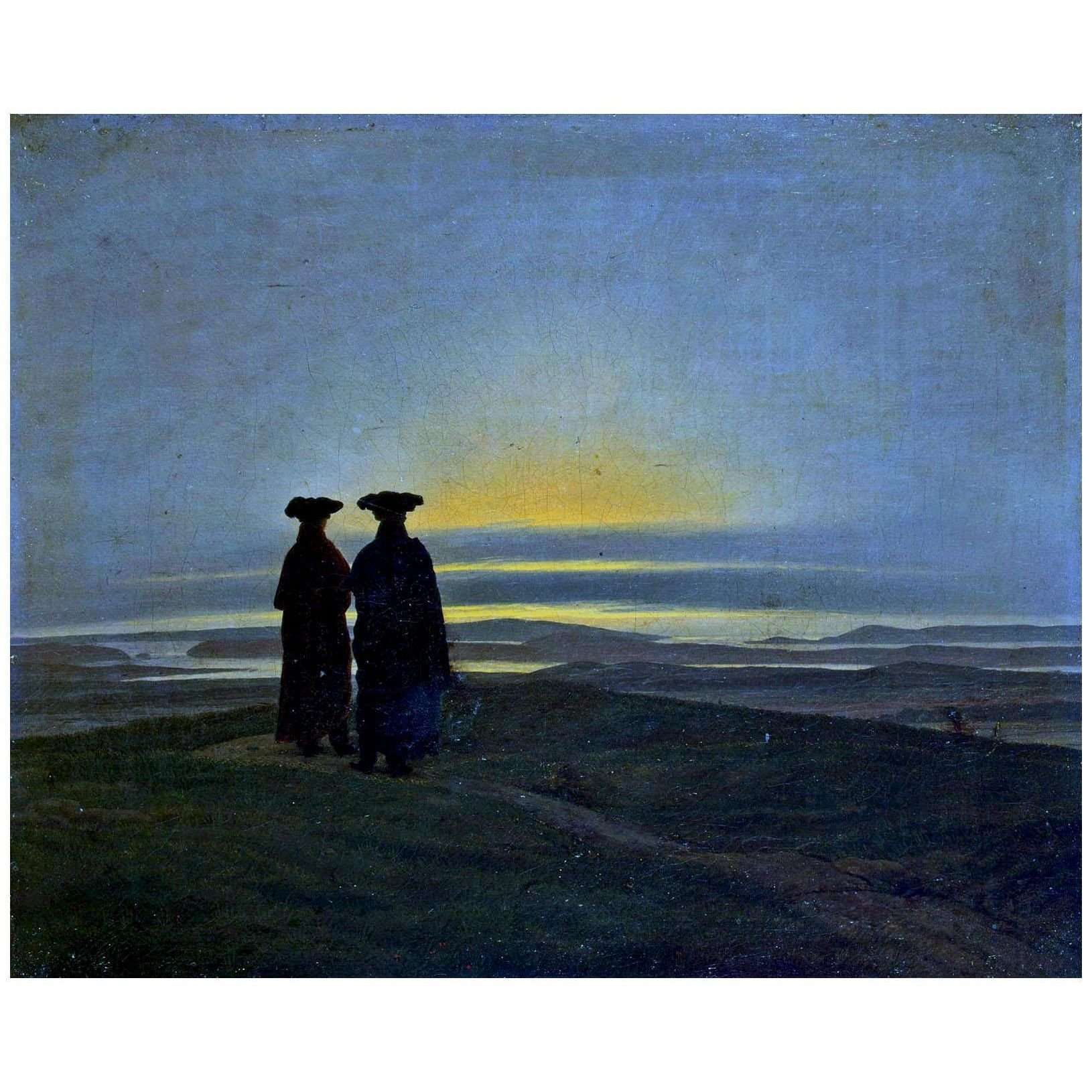   Caspar David Friedrich. Sonnenuntergang (Br?der). 1835. Hermitage Museum