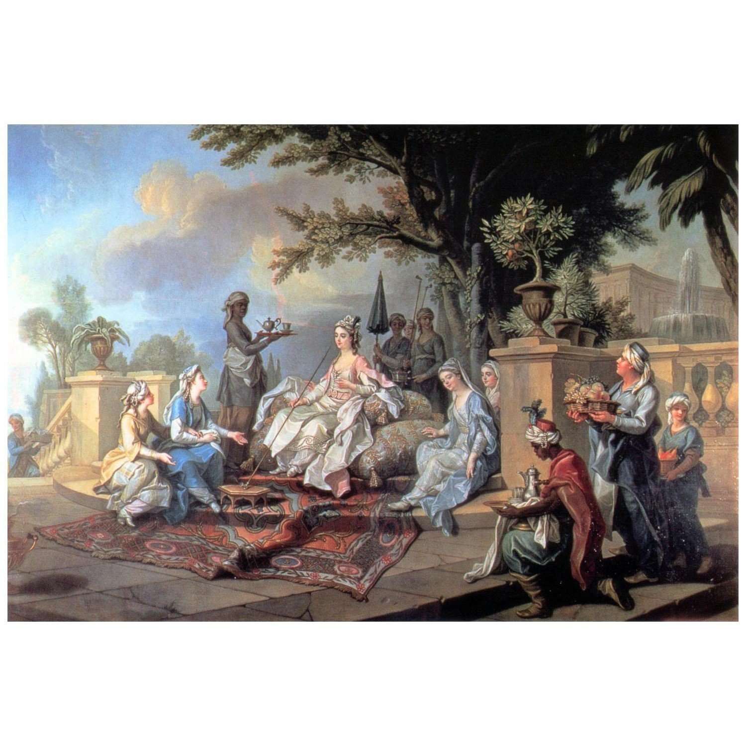     Charles Amedee van Loo. La Sultane servie par ses eunuques. 1773. Musee du Louvre
