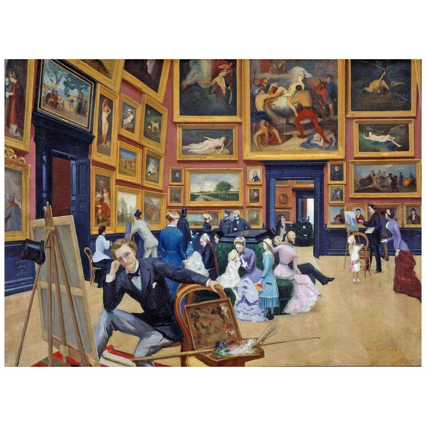  Charles Angrand. Vue int?rieure du mus?e de Rouen. 1880. MBA de Rouen
