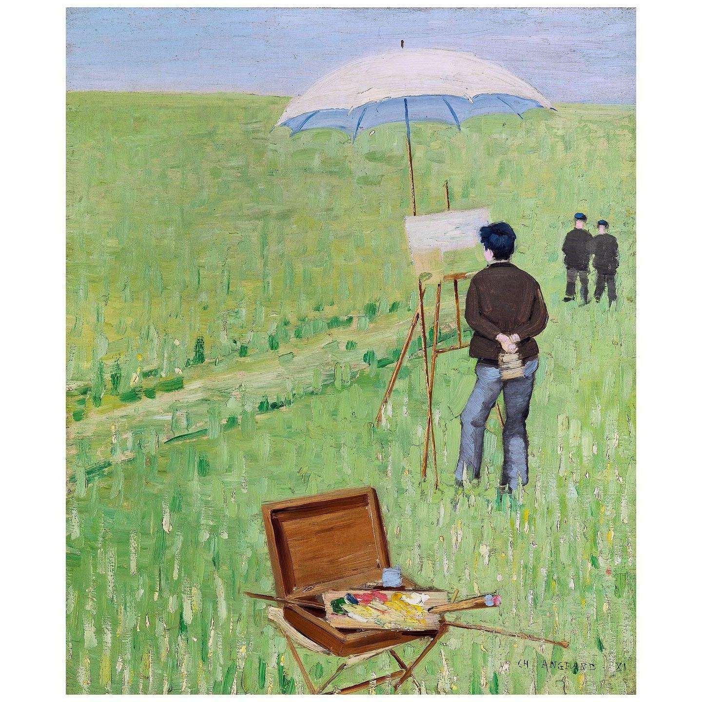  Charles Angrand. Le peintre en plein air. 1881. Collection privee
