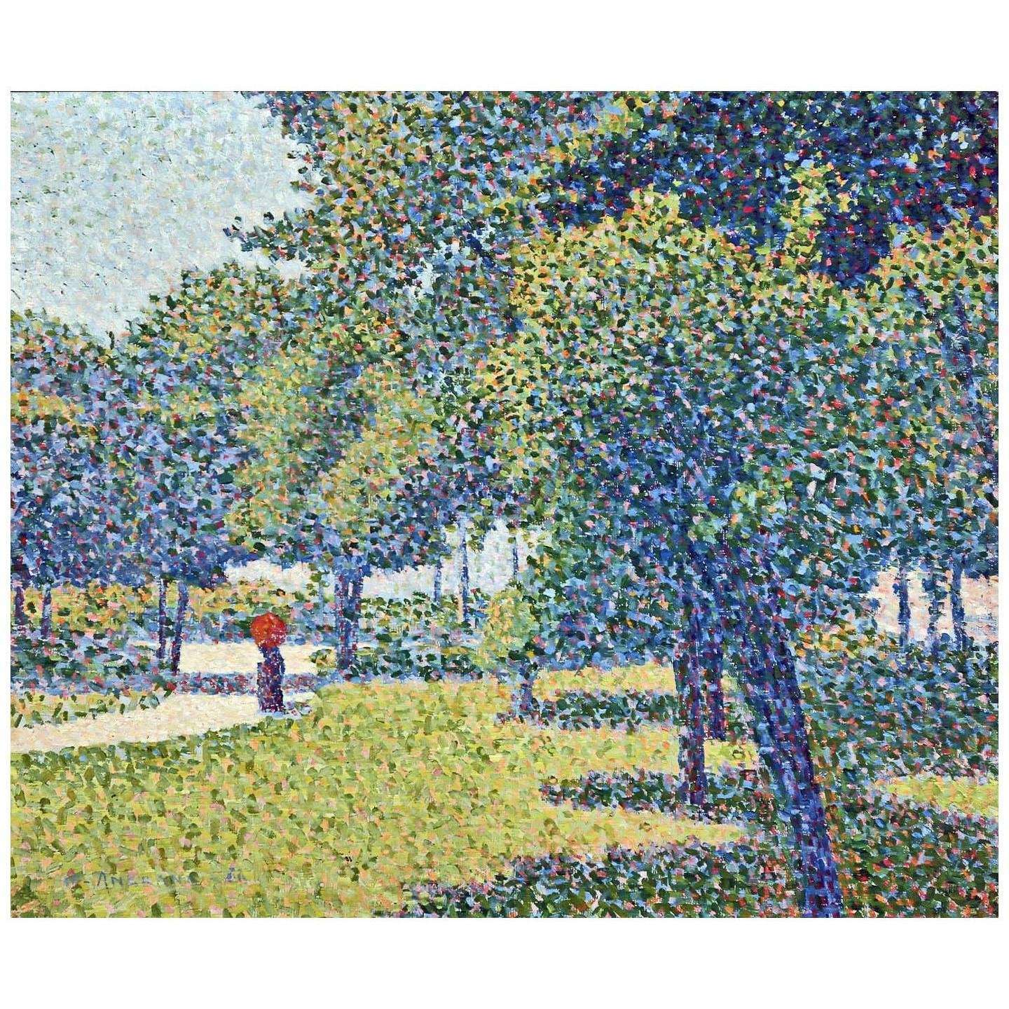  Charles Angrand. Le Coin du parc Monceau. 1888. Collection privee