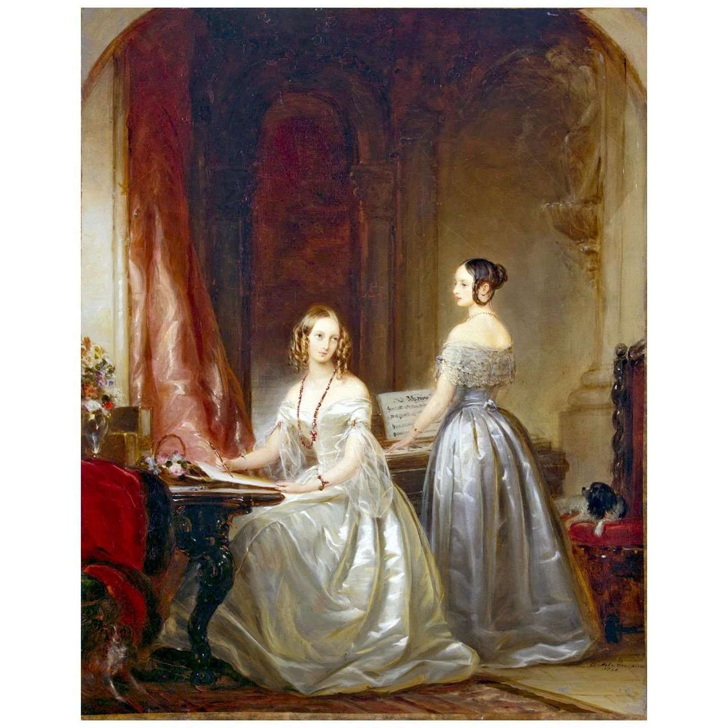  Christina Robertson. Grand-Duchesses Olga and Alexandra. 1840. Hermitage