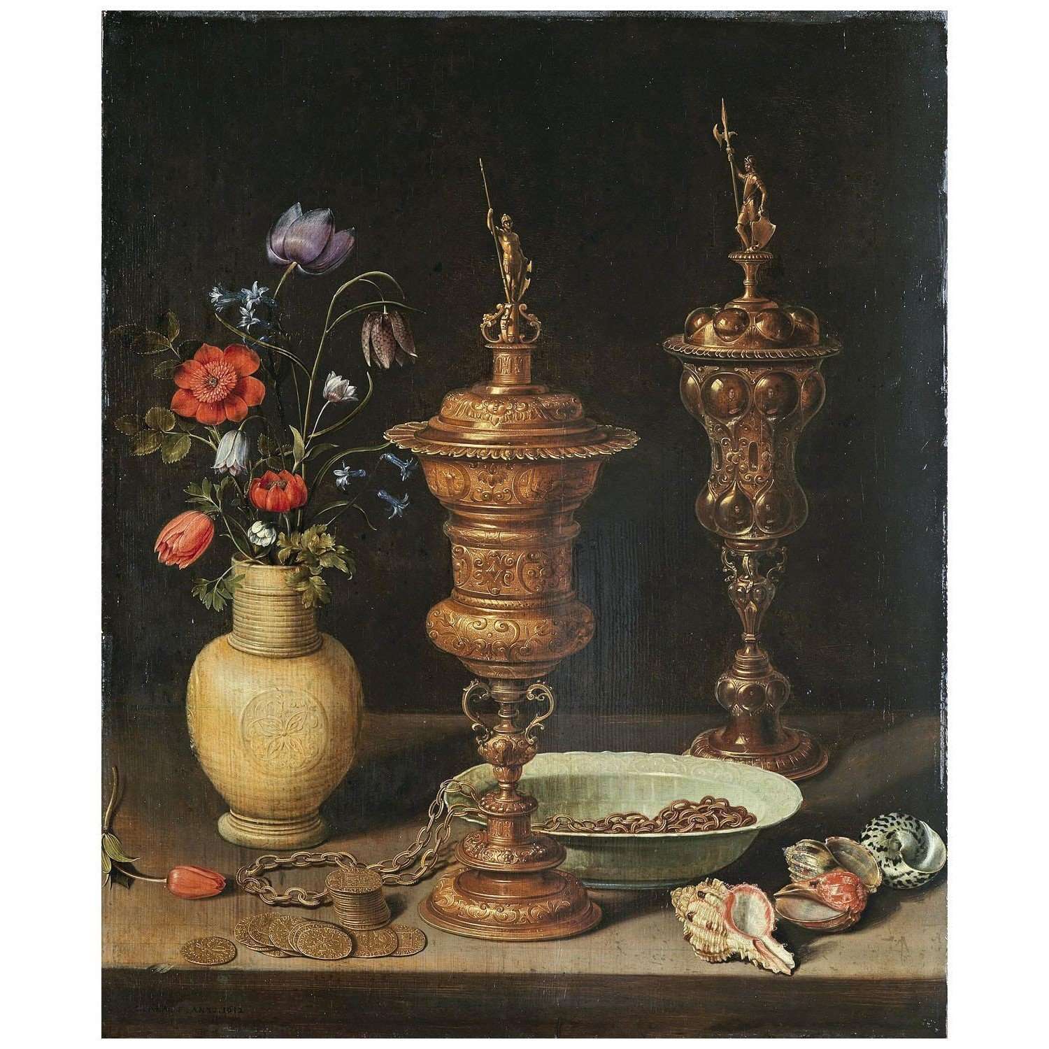  Clara Peeters. Still-life with Flowers and Gilt Goblets. 1612. Kunsthalle Karlsruhe