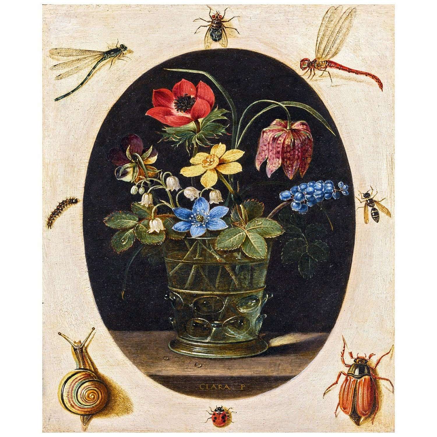 Clara Peeters. Flowers Surrounded by Insects and a Snail. 1618. NGA Washington
