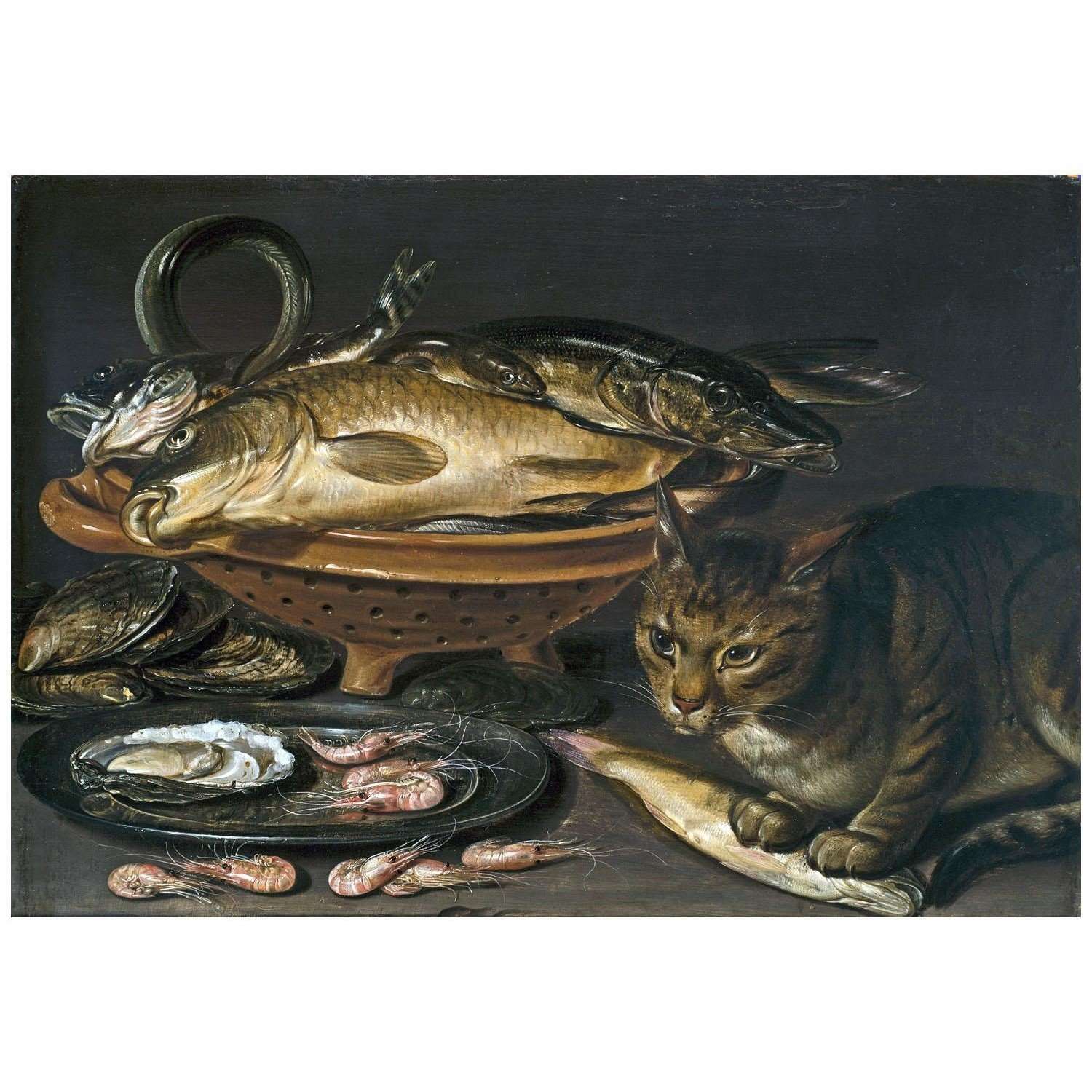  Clara Peeters. Still life with Fish and Cat. 1620. NMWA New-York