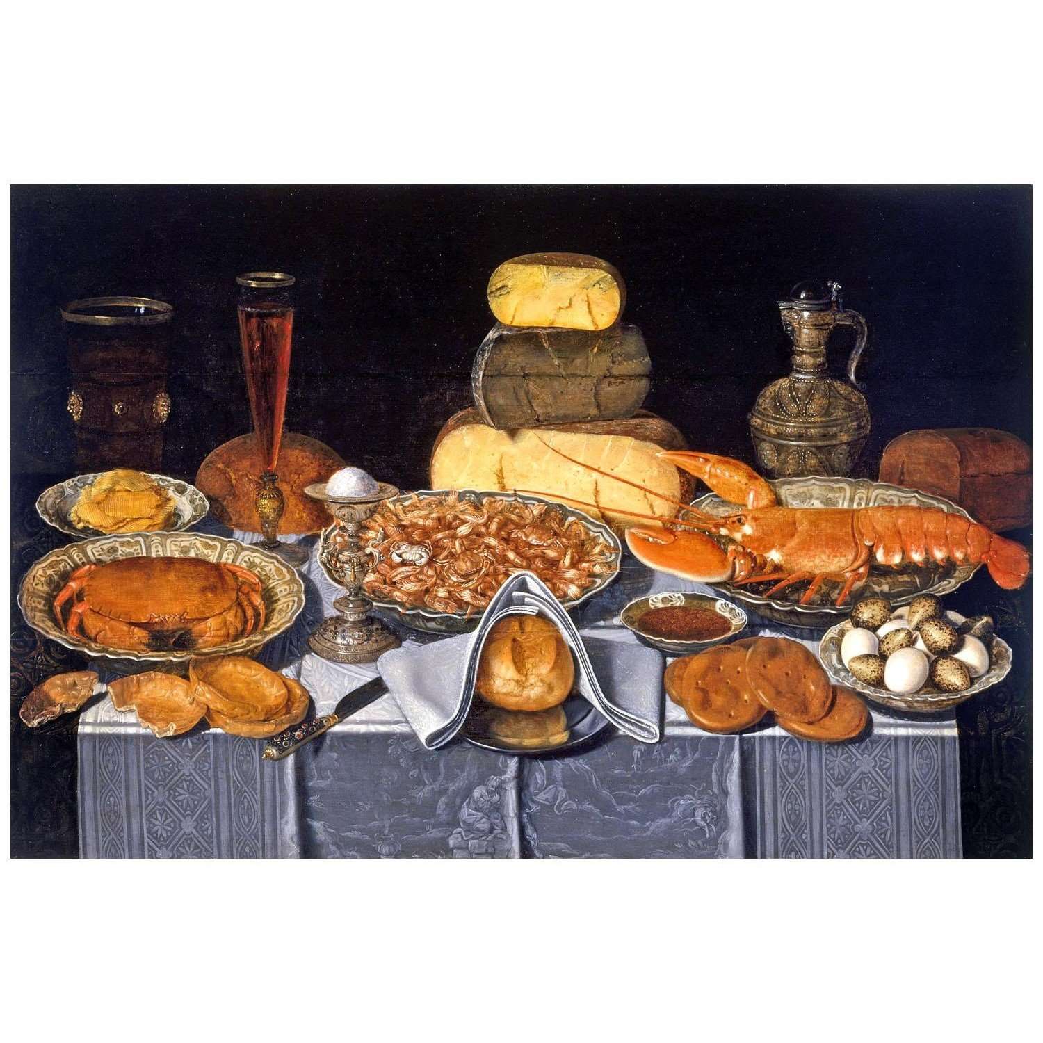  Clara Peeters. Still-life with Crab, Shrimps and Lobster. 1630. Fine Arts Museum Houston