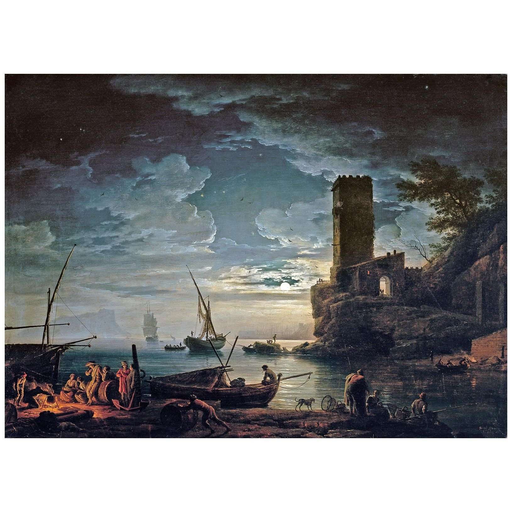 - Joseph Vernet. Nuit. Sc?ne c?te m?diterran?enne. 1753. Museo Thyssen-Bornemisza