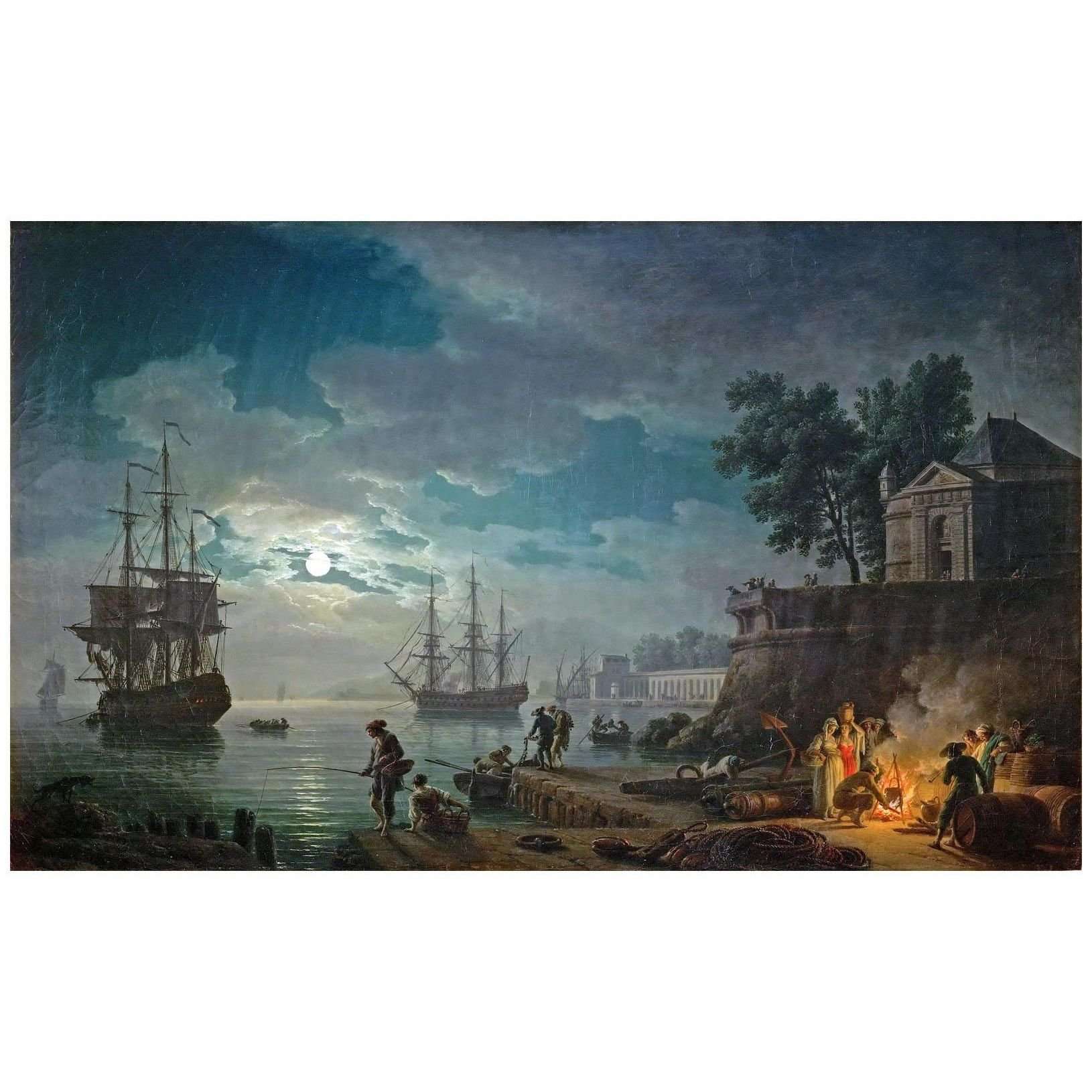 - Joseph Vernet. Port de mer au clair de lune. 1771. Musee du Louvre