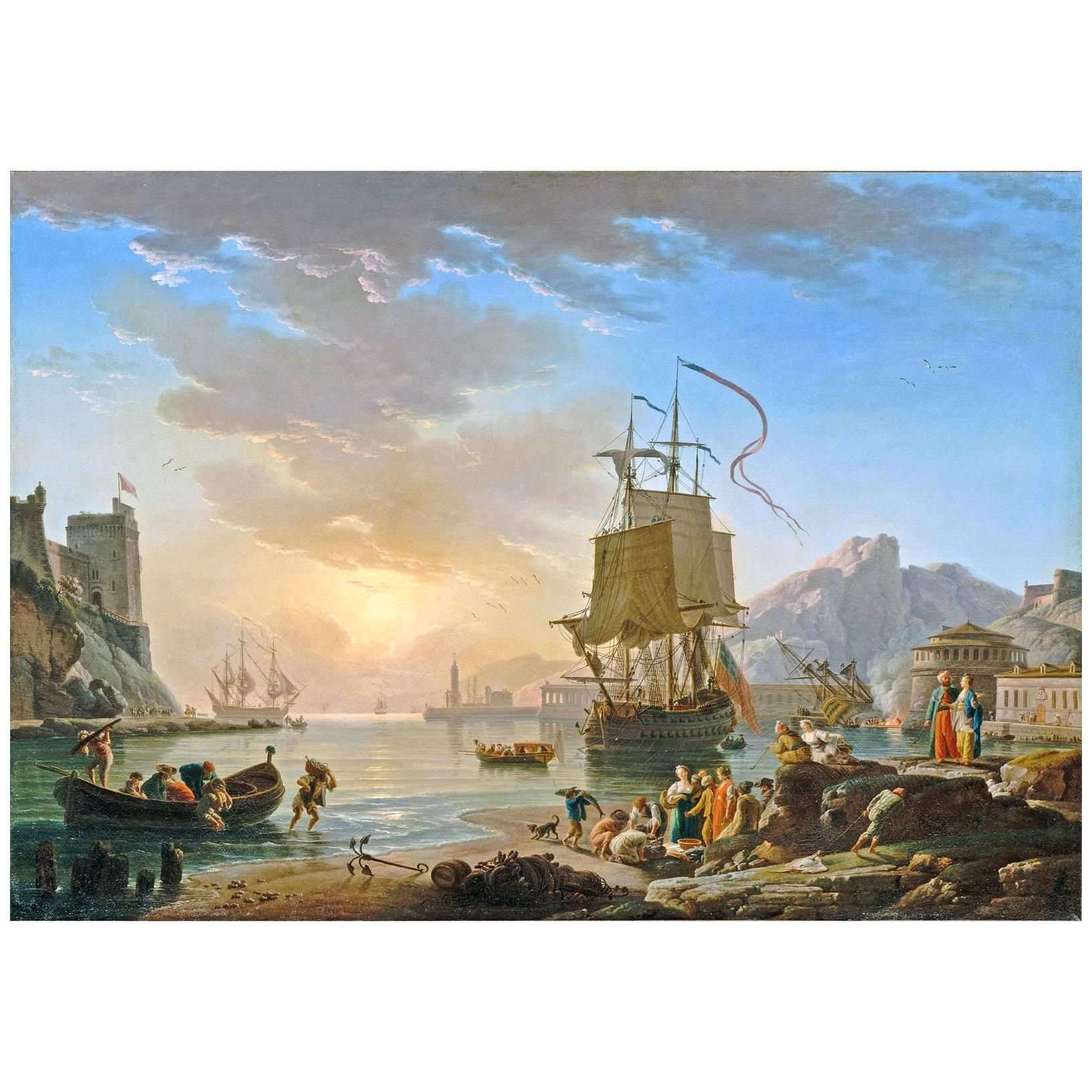 - Joseph Vernet. Marine, soleil couchant. 1774. Musee du Louvre