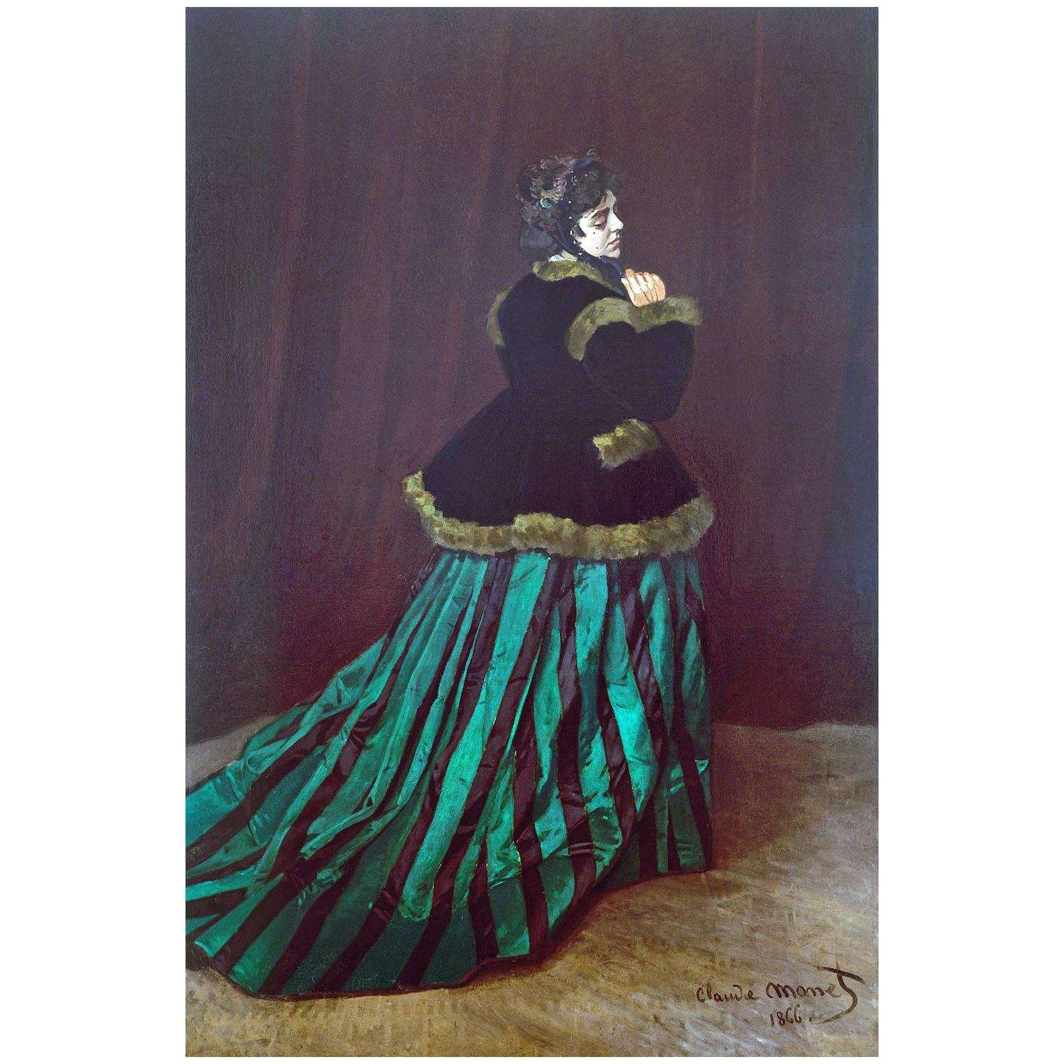  Claude Monet. Camille a la robe verte. 1866. Gemaldegalerie Bremen