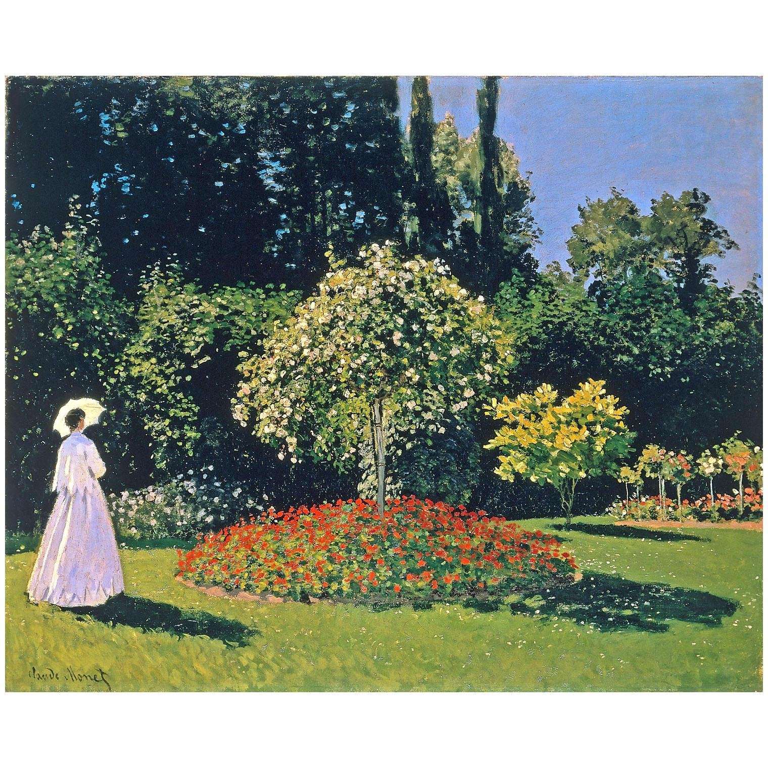  Claude Monet. Femme au jardin. 1867. Hermitage St Petersburg