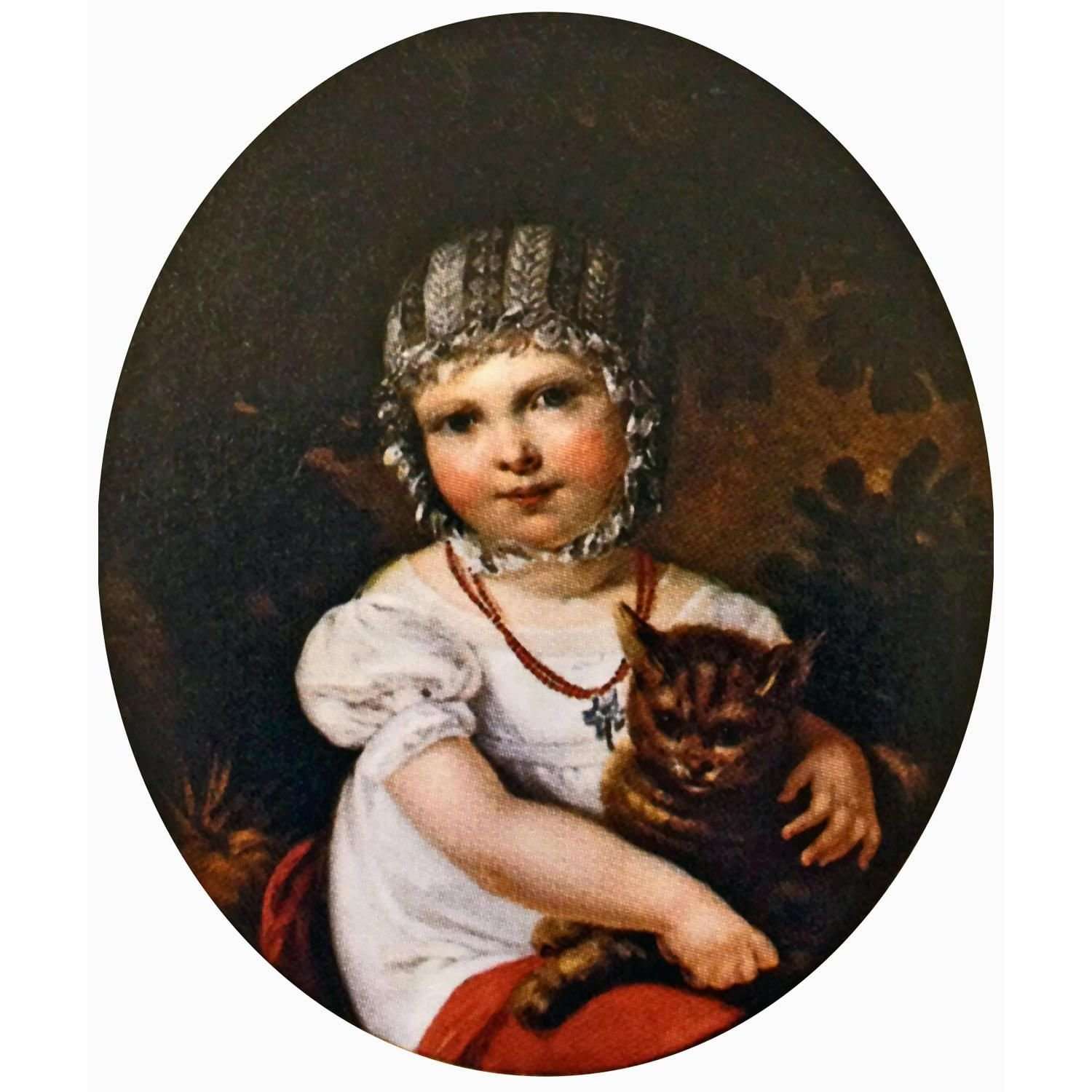 Constance Mayer. Portrait d'?lisa Coudray avec un chat. 1821. Private collection