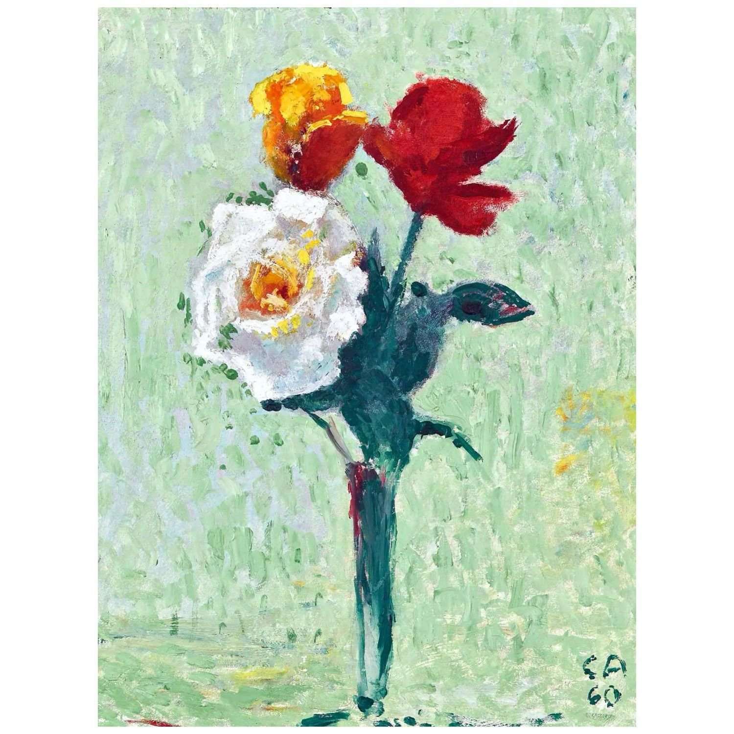  Cuno Amiet. Drei Rosen. 1960