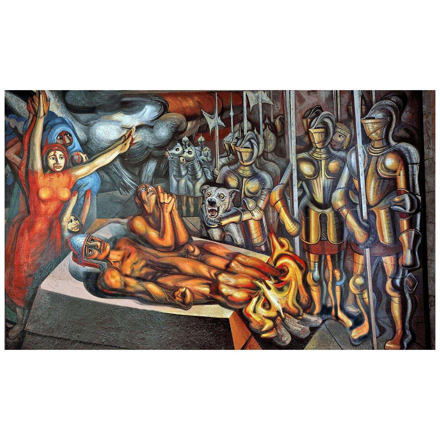   David Siqueiros. Tormento de Cauahtemoc. 1951. Palacio de Bellas Arts Mexico