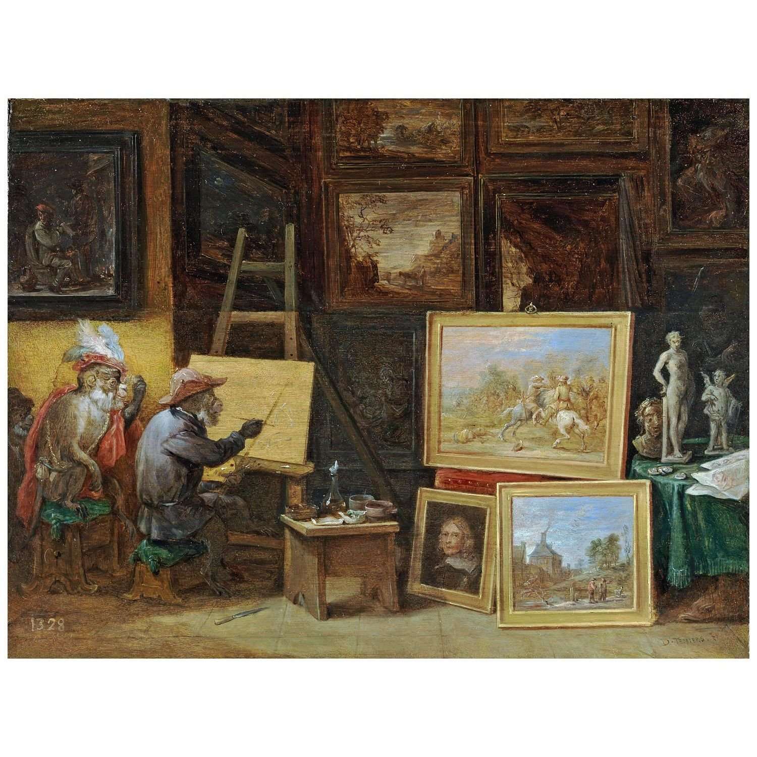  David Teniers II. Monkey Artist. 1633. Museo del Prado
