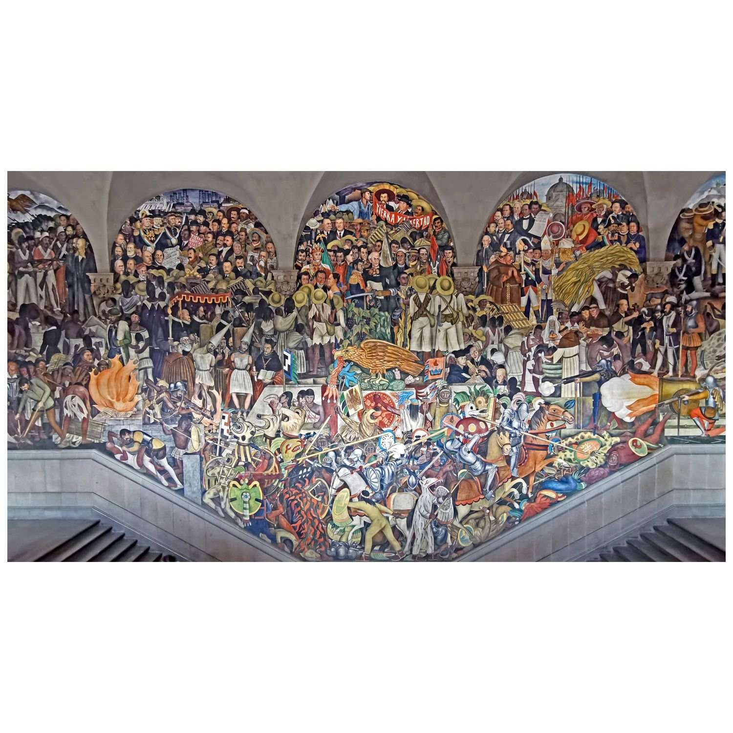  Diego Rivera. Epic of the Mexican people. 1942. Mural in the National Palace.