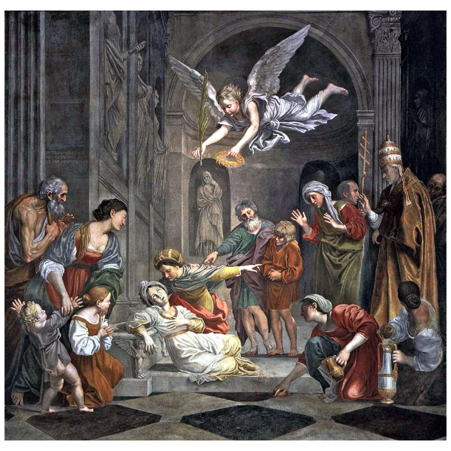  Domenichino. Morte di Santa Cecilia. 1615. Chiesa di San Luigi dei Francesi, Roma
