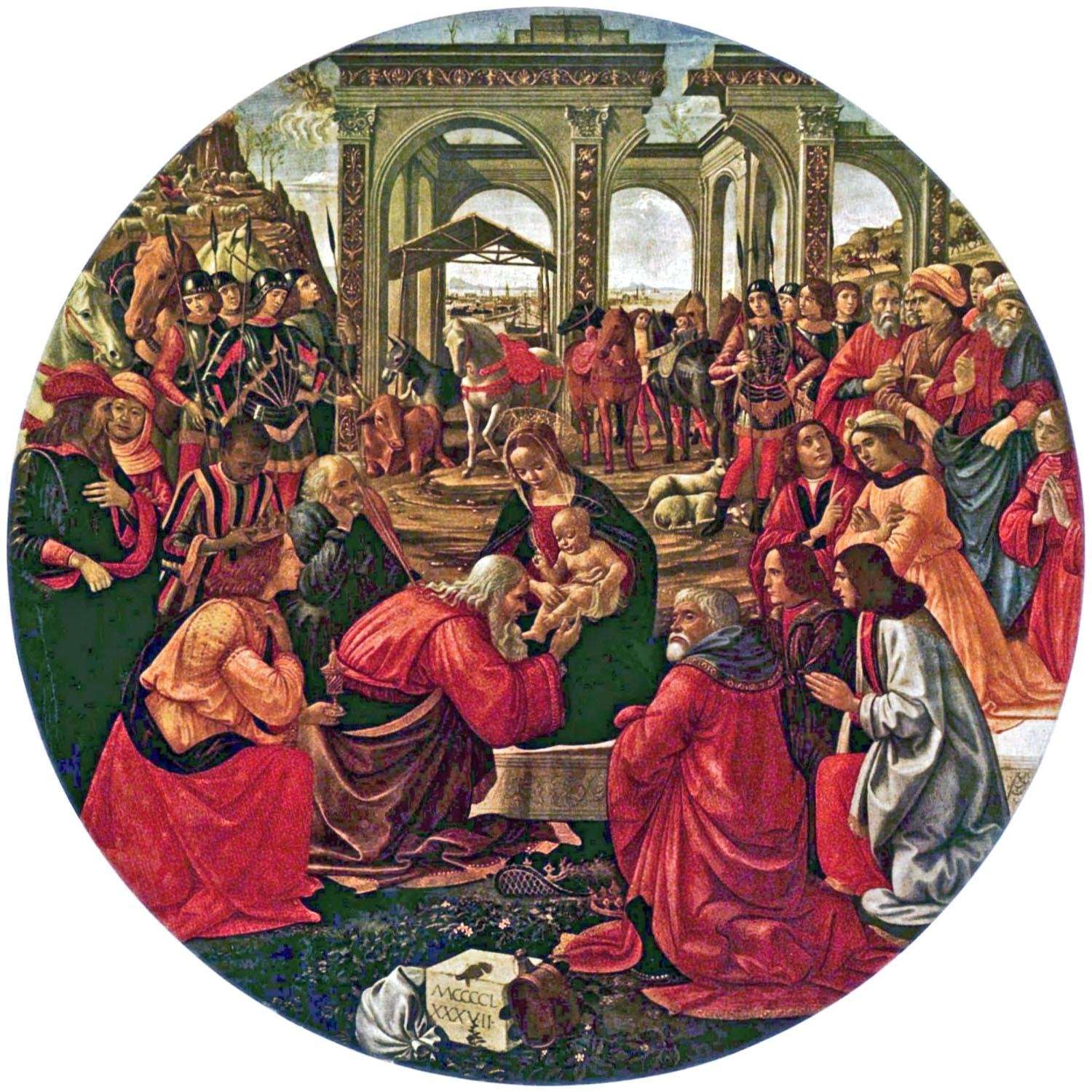  Ghirlandaio. Adorazione dei Magi. 1488. Galleria degli Uffizi