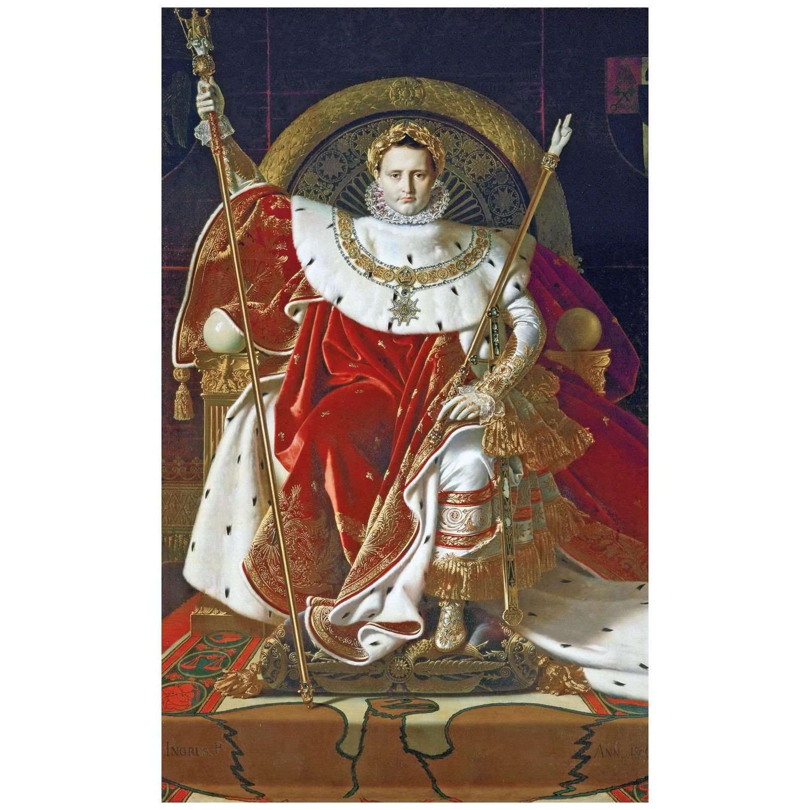    Dominique Ingres. Napol?on Ier sur le tr?ne imperial. 1806. Musee de lArmee Paris