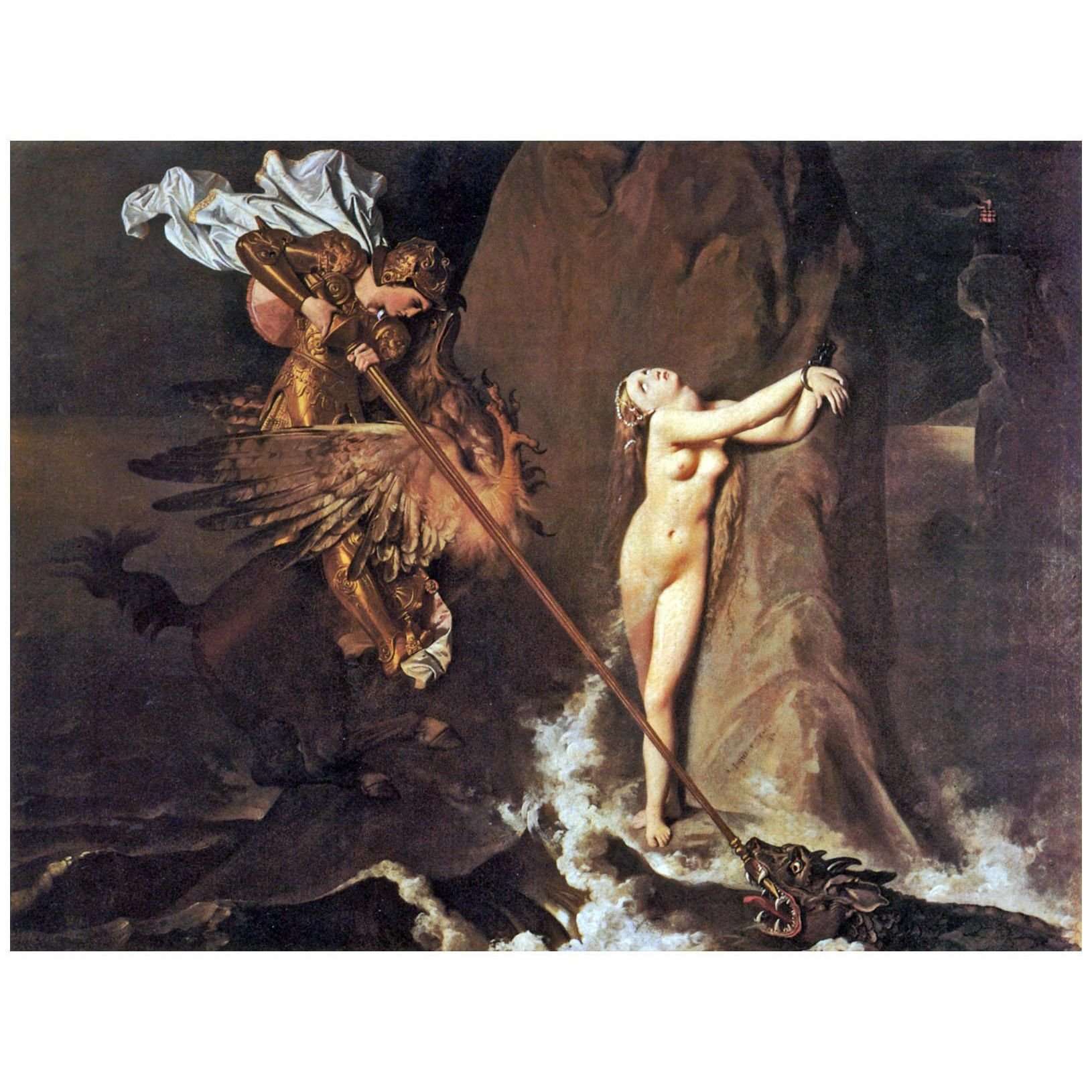    Dominique Ingres. Roger d?livrant Ang?lique. 1819. Musee du Louvre