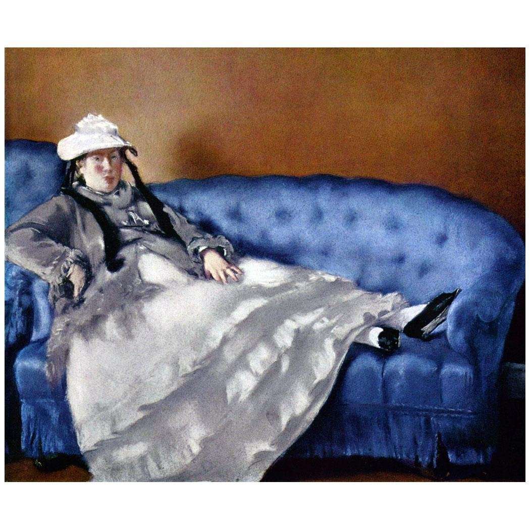  Edouard Manet. Madame Manet sur un canape bleu. 1874. Louvre
